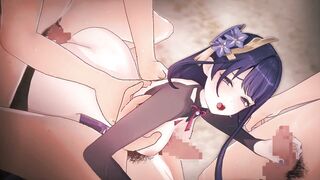 【Genshin Impact Raiden Shogun #03】gangbang 3D Hentai Animation.(Fingering,handjob,blowjob,sex)