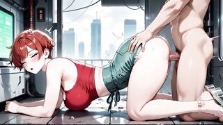 Lustful Red Haired Beauty Futuristic Subway Multiple Passionate Creampies