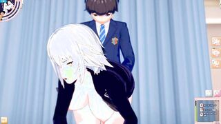 [Eroge Koikatsu! ] FGO Jeanne Alter's boobs rubbed and Nio standing handjob blowjob sex after having you serve! Big Brea