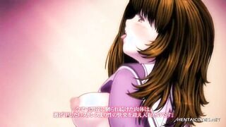Busty hentai hottie fucked hard from behind after getting a messy facial