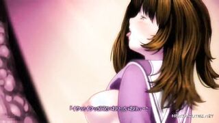 Busty hentai hottie fucked hard from behind after getting a messy facial