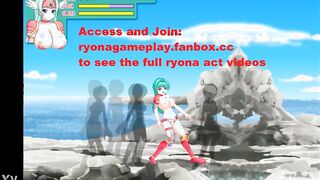 Cute green haired lady having sex with invisible men in erotic hentai ryona game video