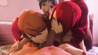 Hentai babes sucking cock