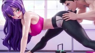 Yoga Teacher Fucked Hot Girl Form behind while Yoga Hentai Anime