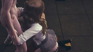 Hentai Uncensored 3D - Hermi sucking dick & playing with sex toy