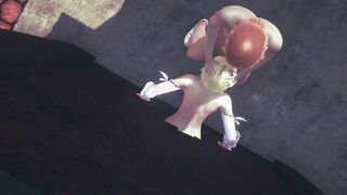 Genshin Impact Hentai - Lumine jerking off & blowjob a massive dick