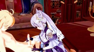 Genshin Impact Hentai - Aether & Ganyu jerking off & penetrarion