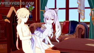Genshin Impact Hentai - Aether & Ganyu sucking hard dick & penetration
