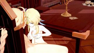 Genshin Impact Hentai - Aether x Lumine Jerkoff and Penetrated with creampie