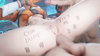 Juno Overwatch 3D – Double Penetration Gangbang Tight Asshole Gone Wrong - Animated Porn