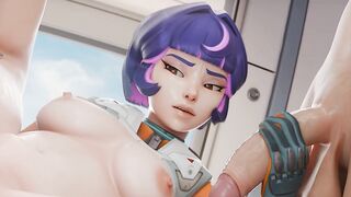 Juno Overwatch 3D – Double Penetration Gangbang Tight Asshole Gone Wrong - Animated Porn