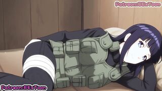 Naruto Hentai Anime - Big Tits Hinata Hyuga Green Suit Blow Job Hentai by eextoon