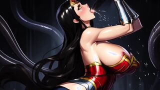 Big Titty Wonder Woman Does Battle With Tentacle Monster