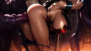 Wonder Woman is no match for tentacle monster!