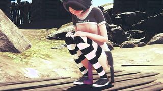 Hentai Uncensored 3D - Kitty playing with sex toy & bareback
