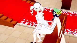 Genshin Impact Hentai - Barbara & Venti boobjob & hard penetrarion sitting at bench
