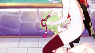 Genshin Impact Hentai - Kazuha & Kuki sucking dick & penetrarion until cum