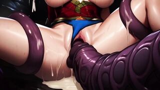 Wonder Woman gets TENTACLE FUCKED