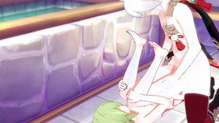 Genshin Impact Hentai - Kazuha & Kuki masturbation with foot & penetrarion until cum