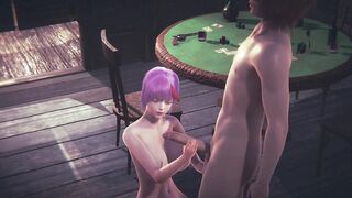 Hentai Uncensored - Tanami double fucked and masturbates in Three sex group