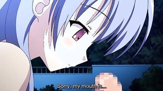 Dark Blue 2 - Busty anime virgin teen fucked at pool while loser watches