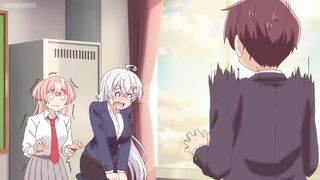 Weak Teacher 2 (ecchi anime) - Busty anime teacher takes a shower after embarrassing day