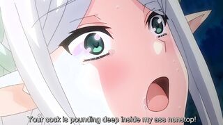 Pure x Holic 1 - Busty hentai elf gets ass fucked on the balcony to solve pussy blockage problem