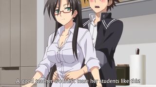 Testament of Sister New Devil OVA - Petite succubus with banana fucks cute hentai teen on bed