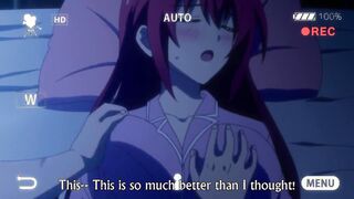 Testament of Sister New Devil OVA - Petite succubus with banana fucks cute hentai teen on bed