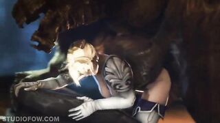 Hot princess babe gets her pussy destroyed by beast cock