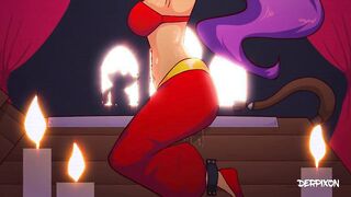 Implications - Sexy fantasy girls have rough implied cartoon sex