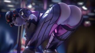Widowmaker shakes her nice ass and gets her face fucked