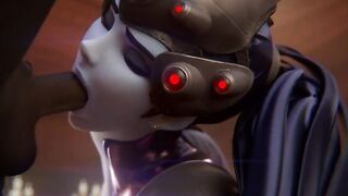 Widowmaker shakes her nice ass and gets her face fucked