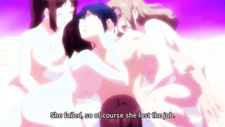 World's End Harem 5 - ecchi anime - Shy dude washes sexy girl bodies at public bath