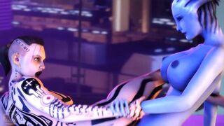 Blue Star 1 - Space girl licking and finger the asshole of a blue alien