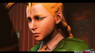 Blonde Cammy from Street Fighter gets thigh fucked by dirty general
