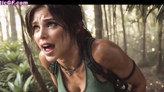 Lara Croft and the Wild Bull of the Jungle (AI)