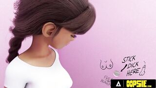 OOPSIE - Futa Gal Slips Her Stiffy Thru For Xxx Bi-racial Glory Slot Joy
