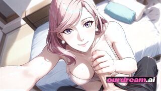 Ourdream - Nasty Anime Rosy-Haired Honey's Apartment Internal cumshot