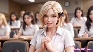 Cute 23 yo University Asian Student Seduces her Favorite Professor After Hours (AI)