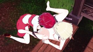Luna and Aria Share Private Petting and Eating - Anime porn
