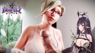 Tea Time With D.Va & Mercy - Overwatch Threesome Hentai