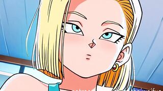 Androide 18 Follada sorpresa mientras cocinaba