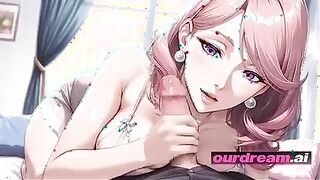 Ourdream - Mischievous Anime Pinkish-Haired Stunners Guest room Internal cumshot