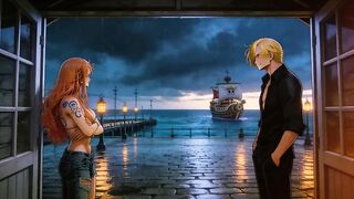 Nami Gets Screwed Raunchy By Luffy And Zoro – Threeway Beach Romp Uncensored Anime porn