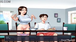 Summertime Saga - Phat ass white girl plumper manga porn buxom step-mom and stepsis