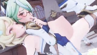 A Night In Mondstadt Part two Genshin Influence Sucrose x Lumine - PinkSama - Toon Anime porn R34