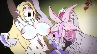 Zanna the Elf - Busty warrior elf is fucked by scary hentai monster