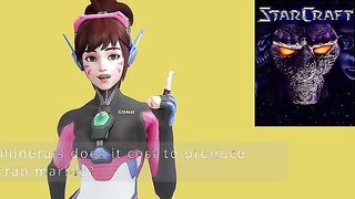D.Va gives a footjob to a horny gamer