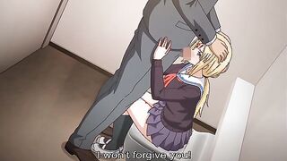 Lecherous Salaryman 1 ep4 - Busty blonde girl gets a vibrator in her hentai pussy and ass